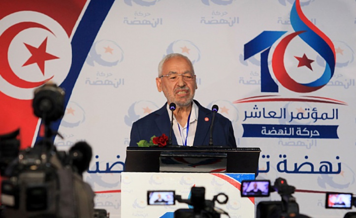 Le mouvement islamiste Ennahda acte sa mue en “parti civil” et réélit à sa tête Ghannouchi Le mouvement islamiste Ennahda acte sa mue en “parti civil” et réélit à sa tête Ghannouchi