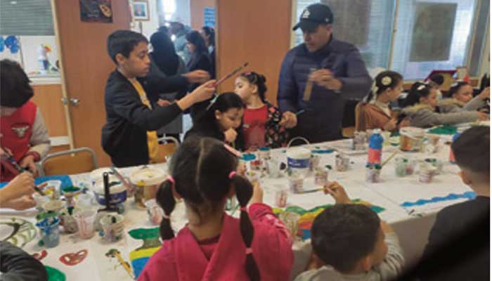 Entre autres actions d’ «Arts et Culture», un atelier de peinture au profit des enfants.