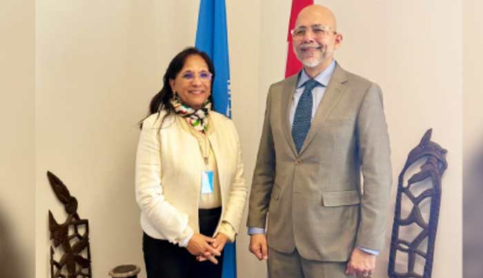 Amina Bouayach s'entretient à Genève avec le président du Conseil des droits de l'Homme