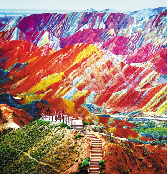 Les destinations les plus spectaculaires du monde : Parc géologique national de Zhangye Danxia - Chine