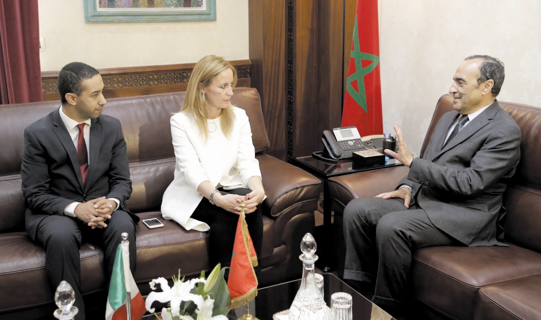 Habib El Malki, Eleonora Cimbro et le député italien Khalid Chawki.