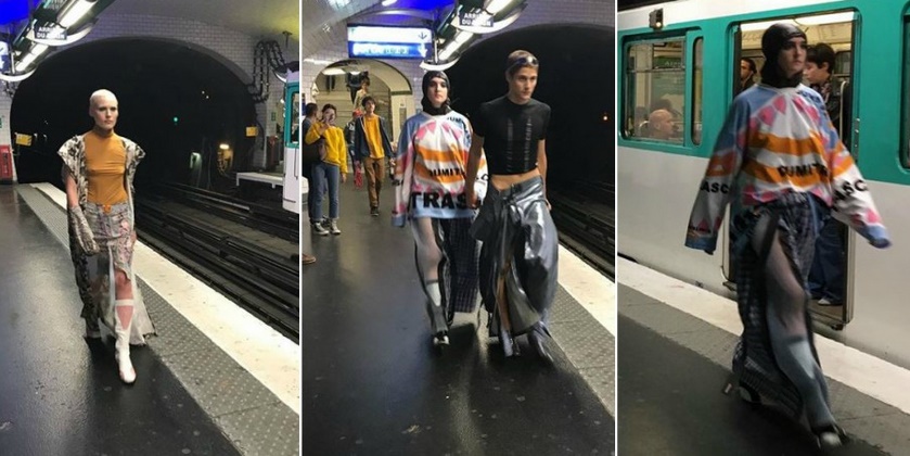 Un défilé de mode dans le métro