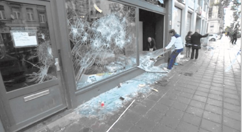 Débordements affligeants  à Bruxelles suite à la qualification du Onze national Débordements affligeants  à Bruxelles suite à la qualification du Onze national