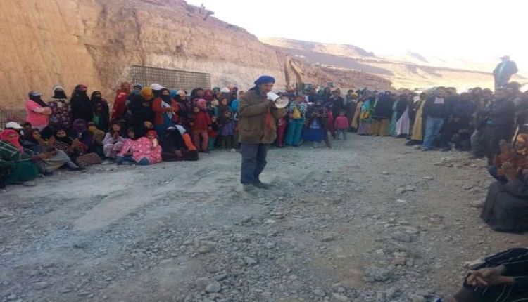 Dispersion d'un sit-in sur le chantier du barrage Toudgha dans la province de Tinghir