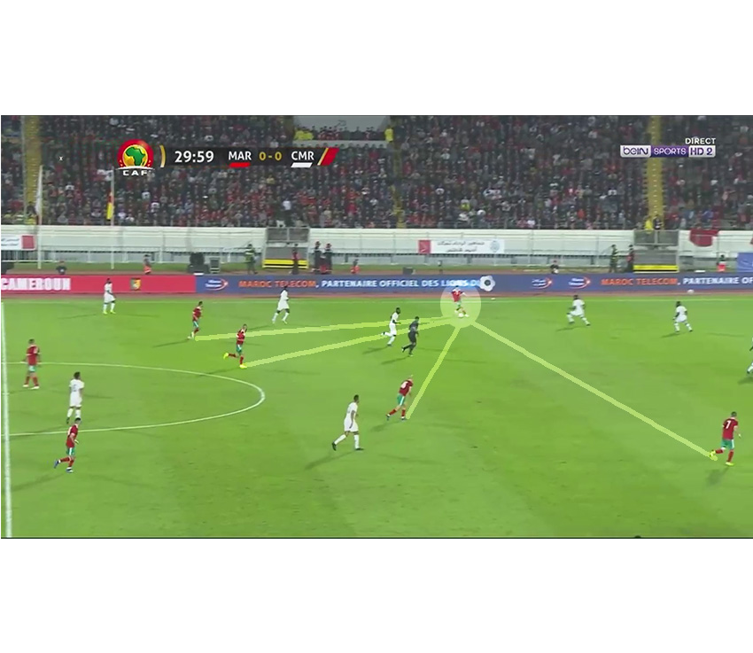 Souvent esseulé au moment de recevoir le ballon en première mi-temps .