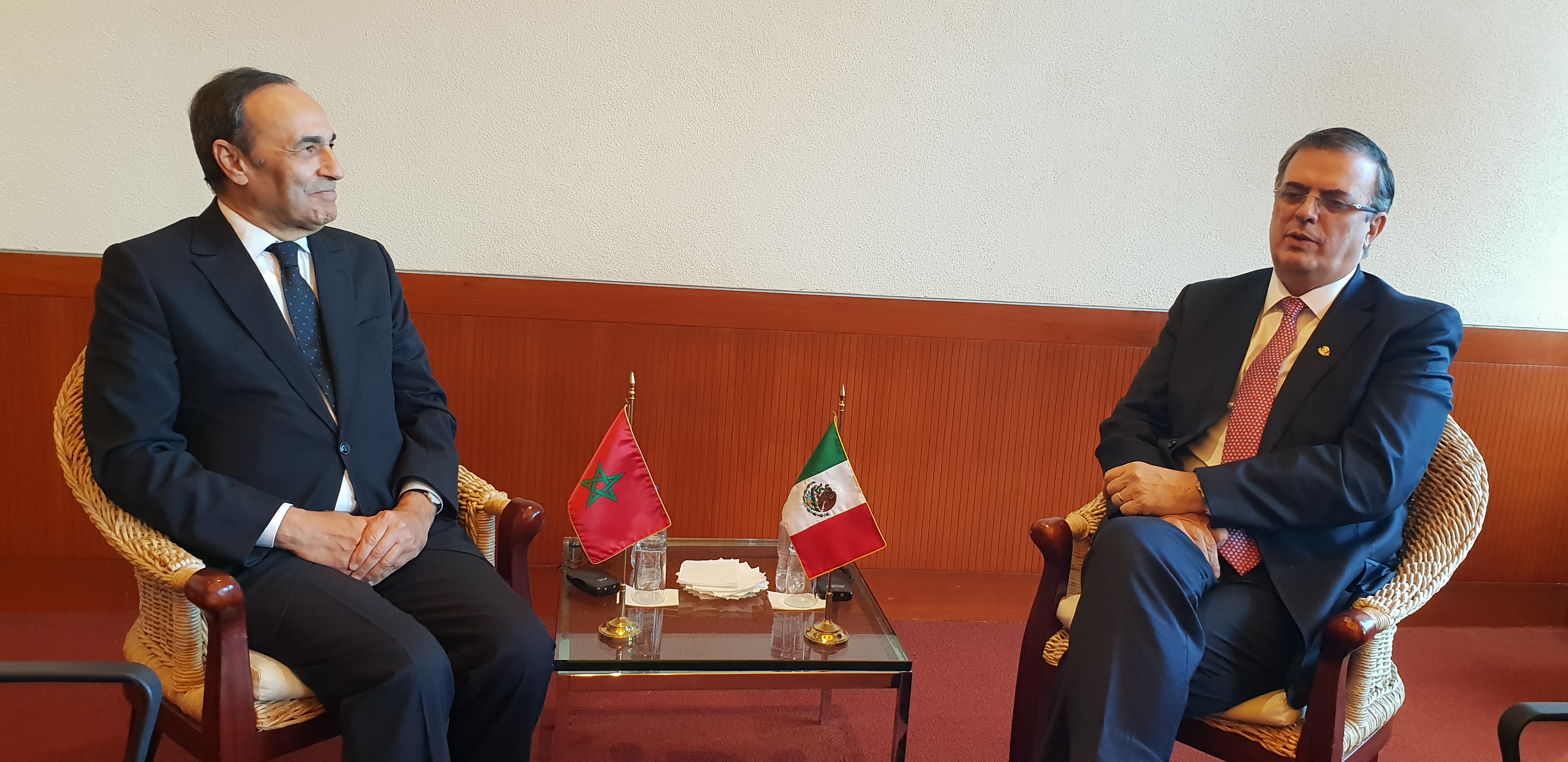 Habib El Malki et Marcelo Ebrard, ministre mexicain des Affaires étrangères.