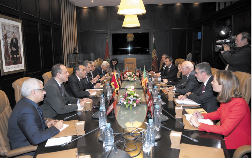 Habib El Malki reçoit Augusto Santos Silva et Ricardo Díez-Hochleitner Rodríguez