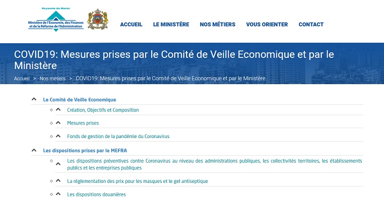 Le ministère de l'Economie lance une rubrique dédiée aux mesures prises contre le Covid-19 Le ministère de l'Economie lance une rubrique dédiée aux mesures prises contre le Covid-19