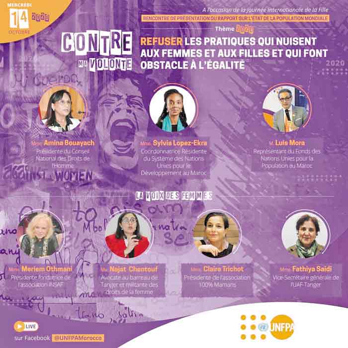 Le rapport 2020 de l'UNFPA sur l’état de la population mondiale présenté à Rabat
