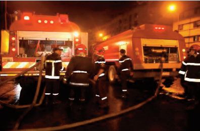 Maîtrise d' un incendie au marché de Koréa