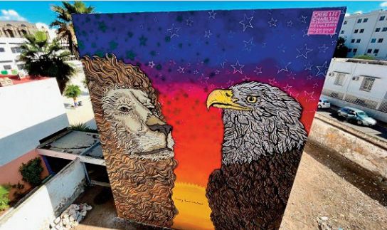 Une peinture murale célébrant plus de 2 siècles d'amitié maroco-américaine Une peinture murale célébrant plus de 2 siècles d'amitié maroco-américaine