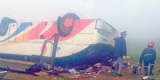35 blessés dans le renversement d' un autocar à Settat