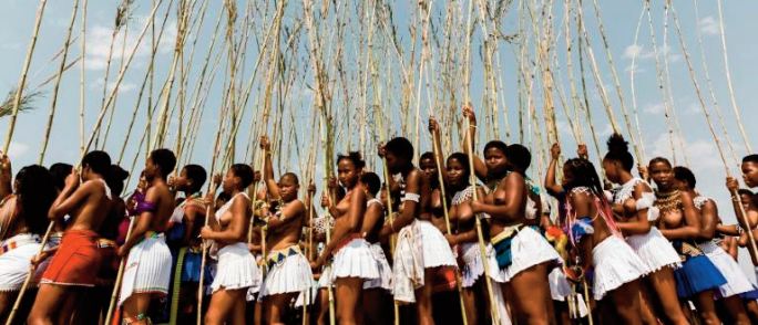 En Afrique du Sud, des milliers de jeunes filles dansent devant le roi des Zoulous En Afrique du Sud, des milliers de jeunes filles dansent devant le roi des Zoulous