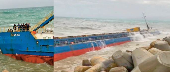 Un navire de commerce s'échoue au large des côtes de M'diq