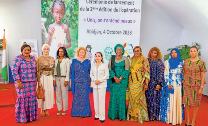 SAR la Princesse Lalla Asmae et la Première Dame de Côte d'Ivoire lancent à Abidjan la 2ème phase de l’ opération “Unis, on s’entend mieux ”