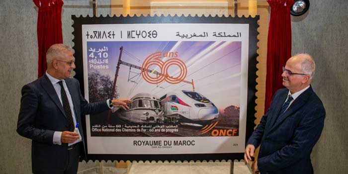 Emission d’un timbre-poste commémoratif du 60eme anniversaire de l’ONCF Emission d’un timbre-poste commémoratif du 60eme anniversaire de l’ONCF
