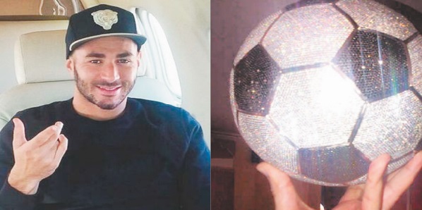 Karim Benzema s’offre un ballon en diamants d’une valeur de 250.000 dollars Karim Benzema s’offre un ballon en diamants d’une valeur de 250.000 dollars