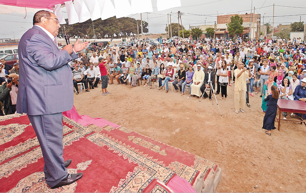 Driss Lachguar présidant le meeting de l’USFP à Sidi Taybi