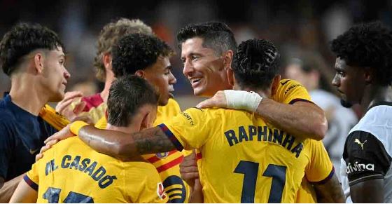 Espagne: Le FC Barcelone s'en sort à Valence grâce à un doublé de Lewandowski Espagne: Le FC Barcelone s'en sort à Valence grâce à un doublé de Lewandowski