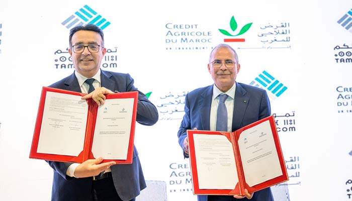 Le Crédit Agricole du Maroc et Tamwilcom signent un accord en vue de soutenir l'innovation financière et agricole Le Crédit Agricole du Maroc et Tamwilcom signent un accord en vue de soutenir l'innovation financière et agricole