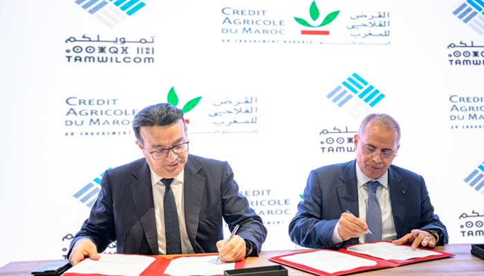 Le Crédit Agricole du Maroc et Tamwilcom signent un accord en vue de soutenir l'innovation financière et agricole Le Crédit Agricole du Maroc et Tamwilcom signent un accord en vue de soutenir l'innovation financière et agricole