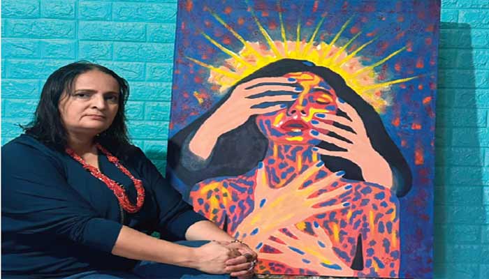 L’univers de l’artiste-peintre Najat Brahmi : Une ambiance Majorelle prononcée