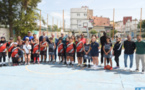 Une délégation de la Fédération australienne de football visite une école de Tibu Africa à Casablanca