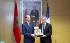 Le procureur général du Roi près la Cour de cassation, président du Ministère public, El Hassan Daki, en compagnie du ministre français de la Justice, Gérald Darmanin