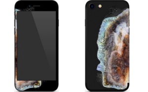 ​Une coque Iphone lui donne le look d’un  Galaxy note 7 après explosion