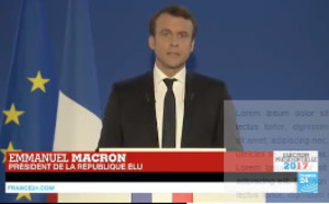 1er discours d'Emmanuel Macron président de la République élu avec 66% des voix 