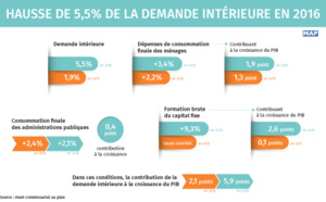 Hausse de 5,5% de la demande intérieure en 2016