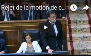 Rejet de la motion de censure contre Rajoy en Espagne