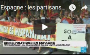 Espagne : les partisans de l'unité défilent en Catalogne pour la fête nationale