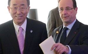 En marge du Forum de Strasbourg : Ban Ki-moon rencontre Hollande pour parler de la Syrie et du Mali