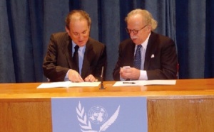 La cérémonie de signature a eu lieu au siège de l'ONU : Partenariat entre RAM et l'Association des correspondants des Nations Unies