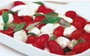 Recette : Salade de fromage aux tomates cerise et basilic