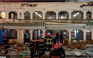 Trois morts et deux blessés dans l'effondrement d' une partie du fronton d' un café à Casablanca