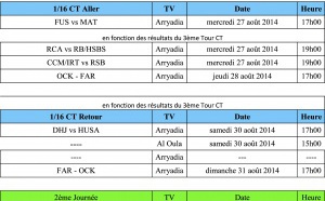 Programmes des 5 premières journées du championnat et de la Coupe du Trône