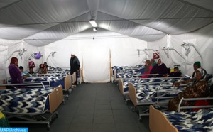 Déploiement d'un hôpital médicochirurgical de campagne à Rasmouka, commune relevant de la province de Tiznit