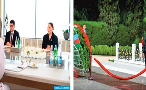 SAR la Princesse Lalla Hasnaa rencontre la Première Dame de la République d’Azerbaïdjan et visite à Bakou l’Allée d’Honneur et l’Allée des martyrs