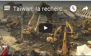 Taïwan: la recherche des survivants sous les décombres continue