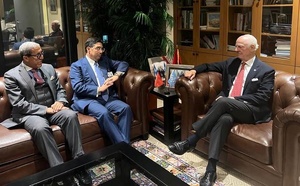 Nasser Bourita tient une séance de travail à New York avec l’Envoyé personnel du Secrétaire général de l’ONU pour le Sahara