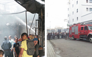 Incendie à la Kissaria de Ben Jdia