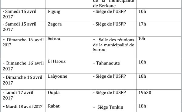 USFP : Rencontres locales pour débattre des projets de résolutions