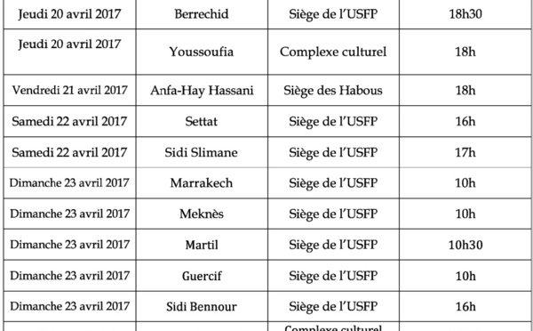 USFP : Rencontres locales pour débattre des projets de résolutions