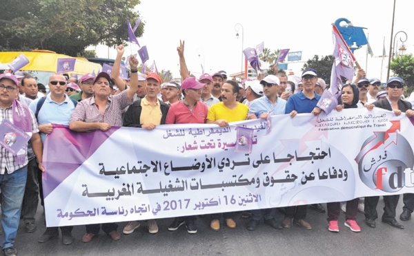 Marche de protestation de la FDT à Rabat
