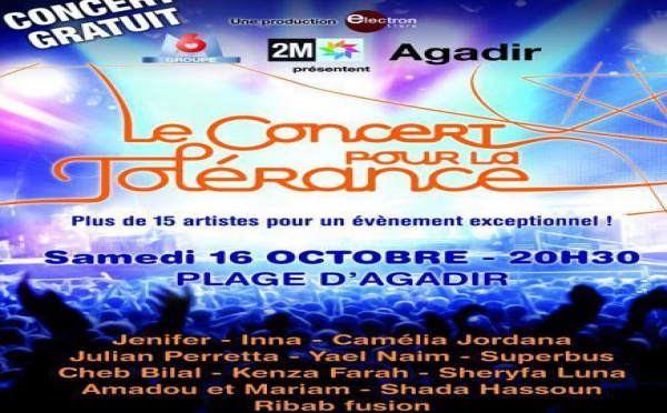 6ème édition du Concert pour la tolérance à Agadir : La capitale du Souss à nouveau en scène