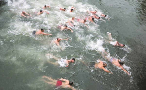 Insolite : Bain glacé
