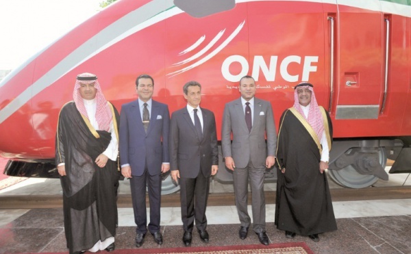S.M le Roi, le Président Sarkozy et S.A.R le Prince Megrin Ben Abdulaziz Al Saoud lancent les travaux : Le TGV prend son départ