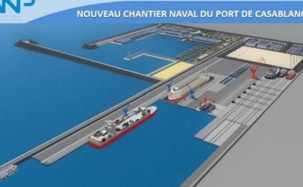 La première phase du nouveau chantier naval de Casablanca en cours d'achèvement